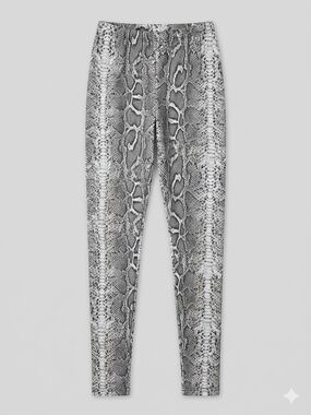 High-Waist Snake-Print Leggings in Gray
